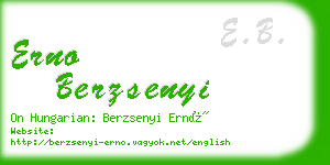 erno berzsenyi business card